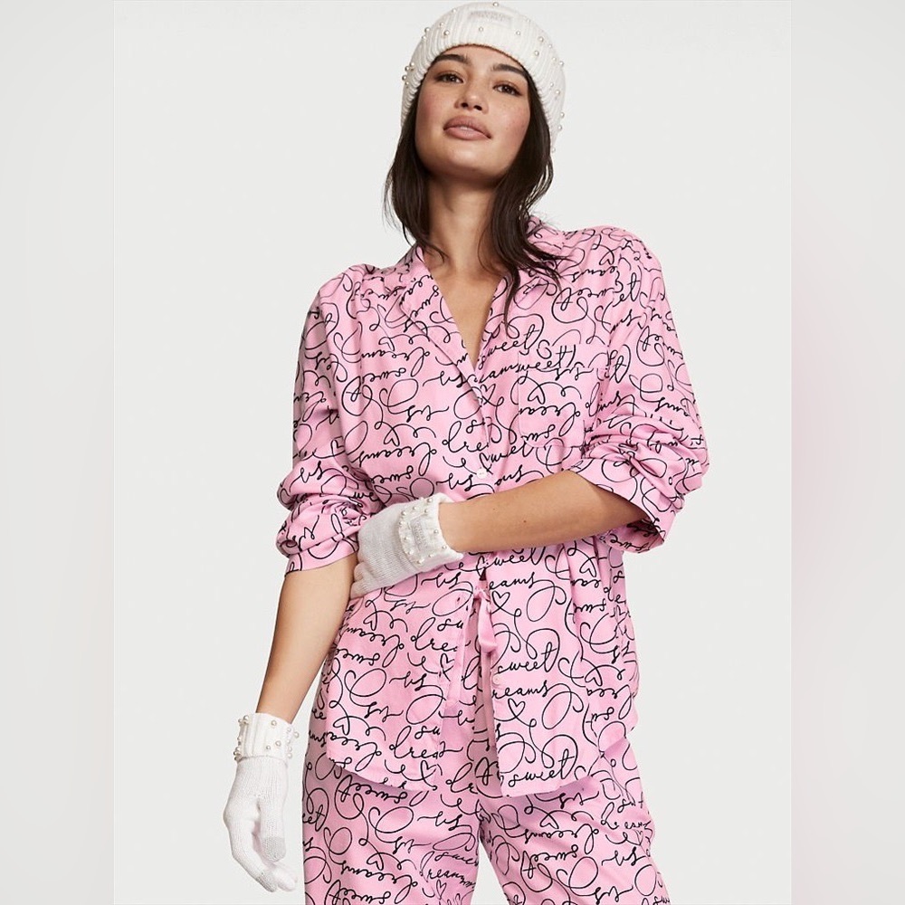 Victoria’s Secret Flannel Long PJ Set - Size M